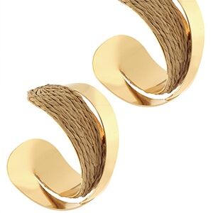 Layered Raffia & Metal Hoops